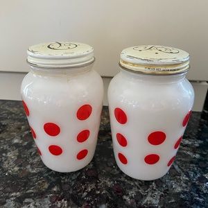 Vintage fire king salt and pepper shakers